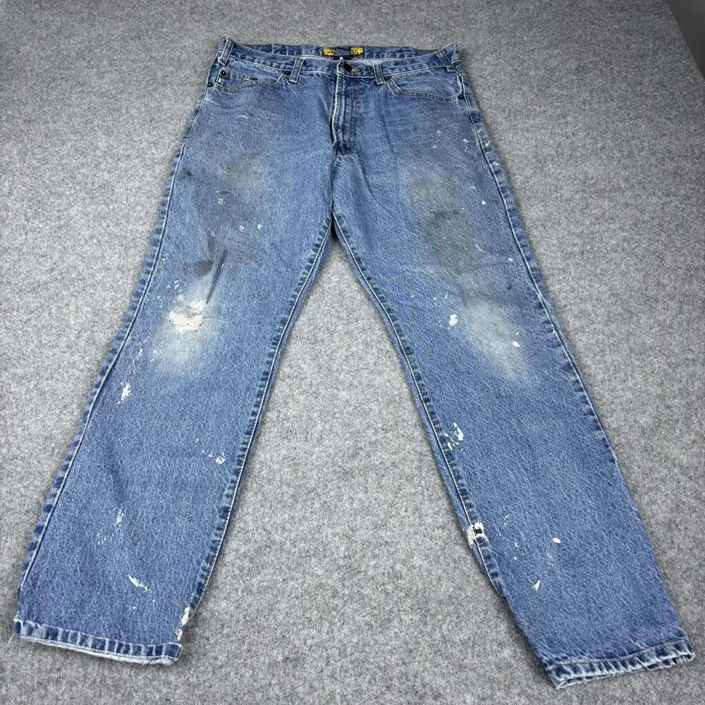 Real Ranch Premium‎ Jeans Mens 35x32 Lot Of 5 Western Cowboy Rodeo Painters Work